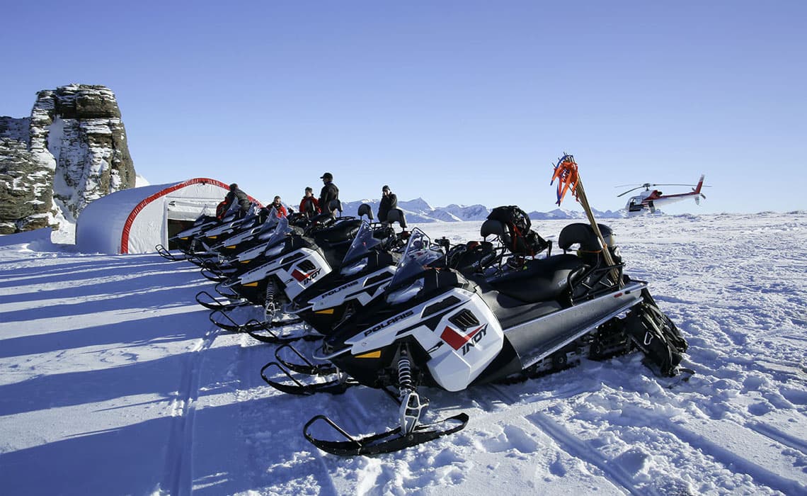 Queenstown Snowmobiles Base on the Garvie Plateau 